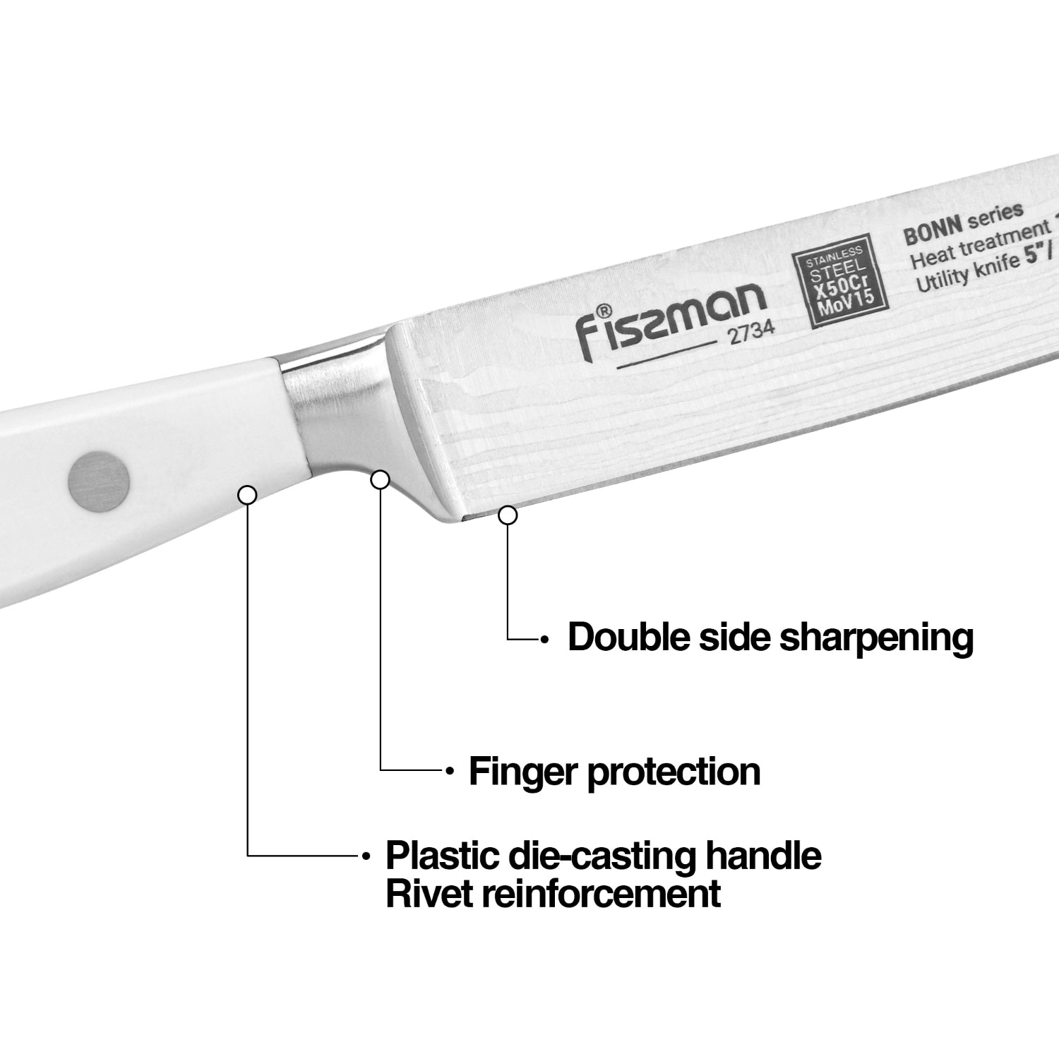 سكين فيسمان متعدد الاستخدامات مقاس 5 بوصات من بون - فولاذ X50CrMoV15