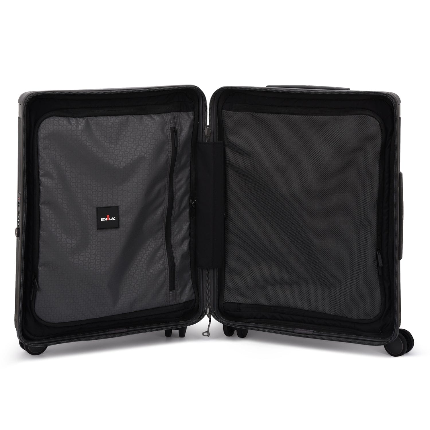 حقيبة سفر إيكولاك ديناستي الصلبة غير القابلة للتمدد، مقاس 55 سم، مزودة بأربع عجلات مزدوجة، لون رمادي فولكان - PC142 20