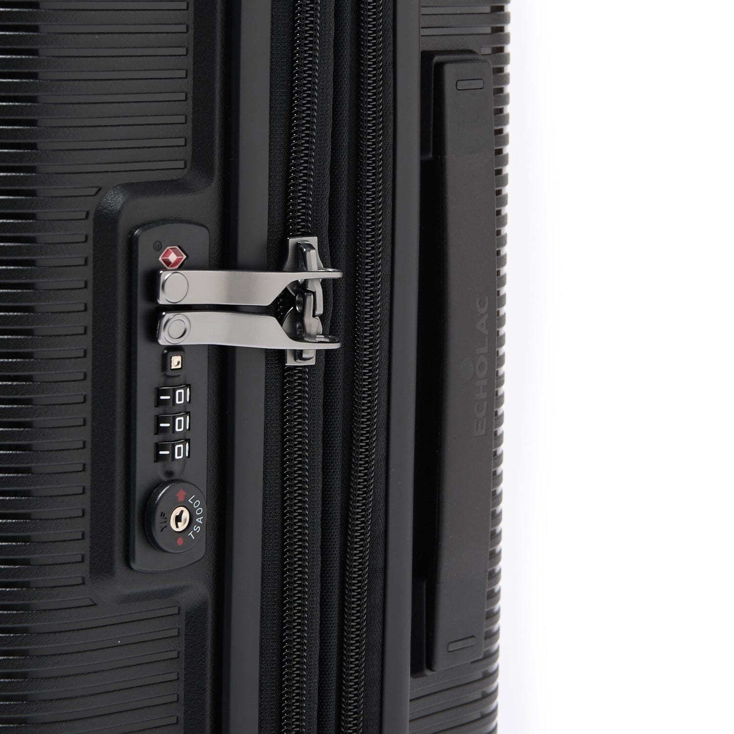 حقيبة سفر صلبة قابلة للتوسيع من إيكولاك فورزا، مقاس 65 سم، مزودة بأربع عجلات مزدوجة، لون أسود - PW005 24 أسود