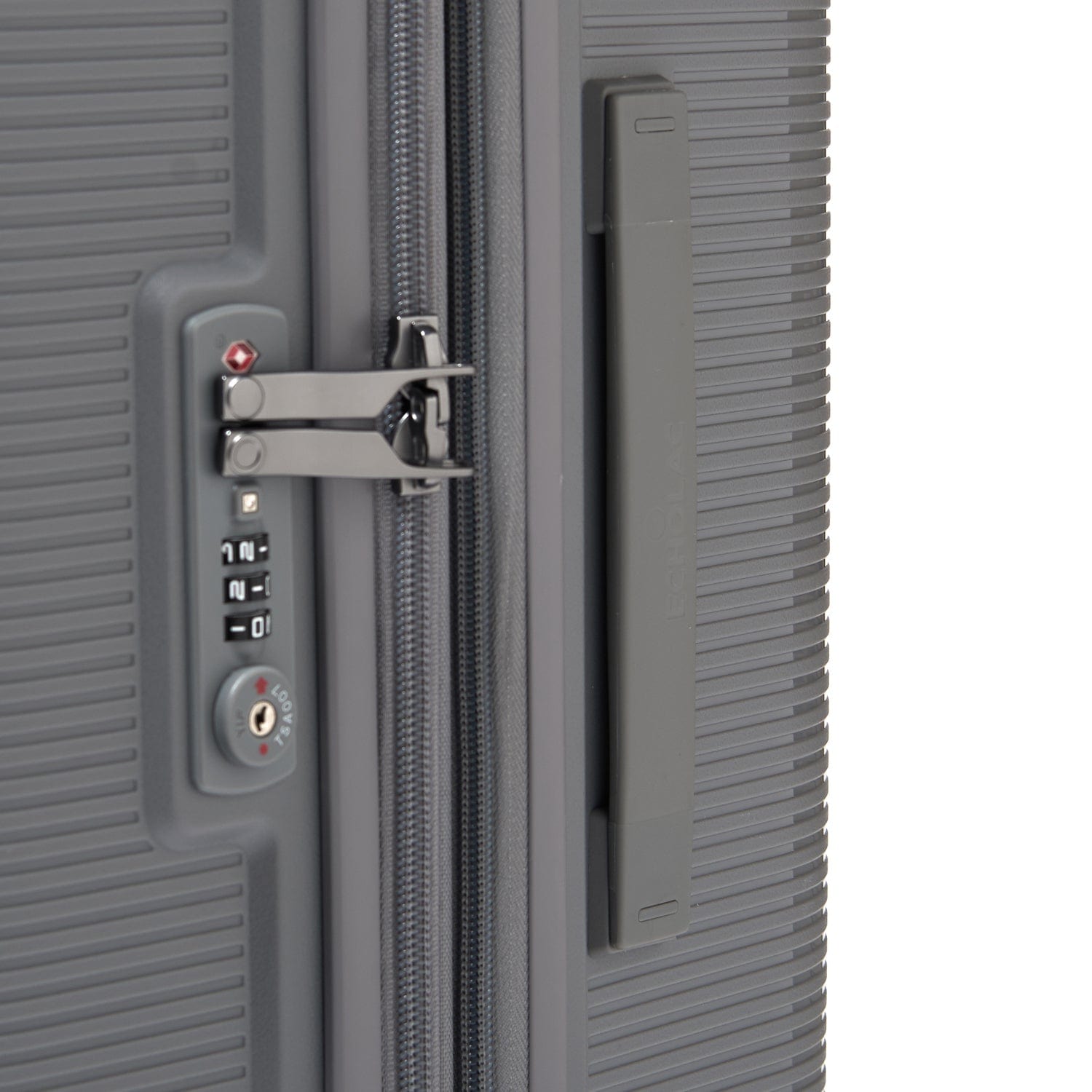 حقيبة سفر إيكولاك فورزا الصلبة القابلة للتوسيع بأربع عجلات مزدوجة، مقاس 55 سم، لون رمادي - PW005 20 رمادي قطبي