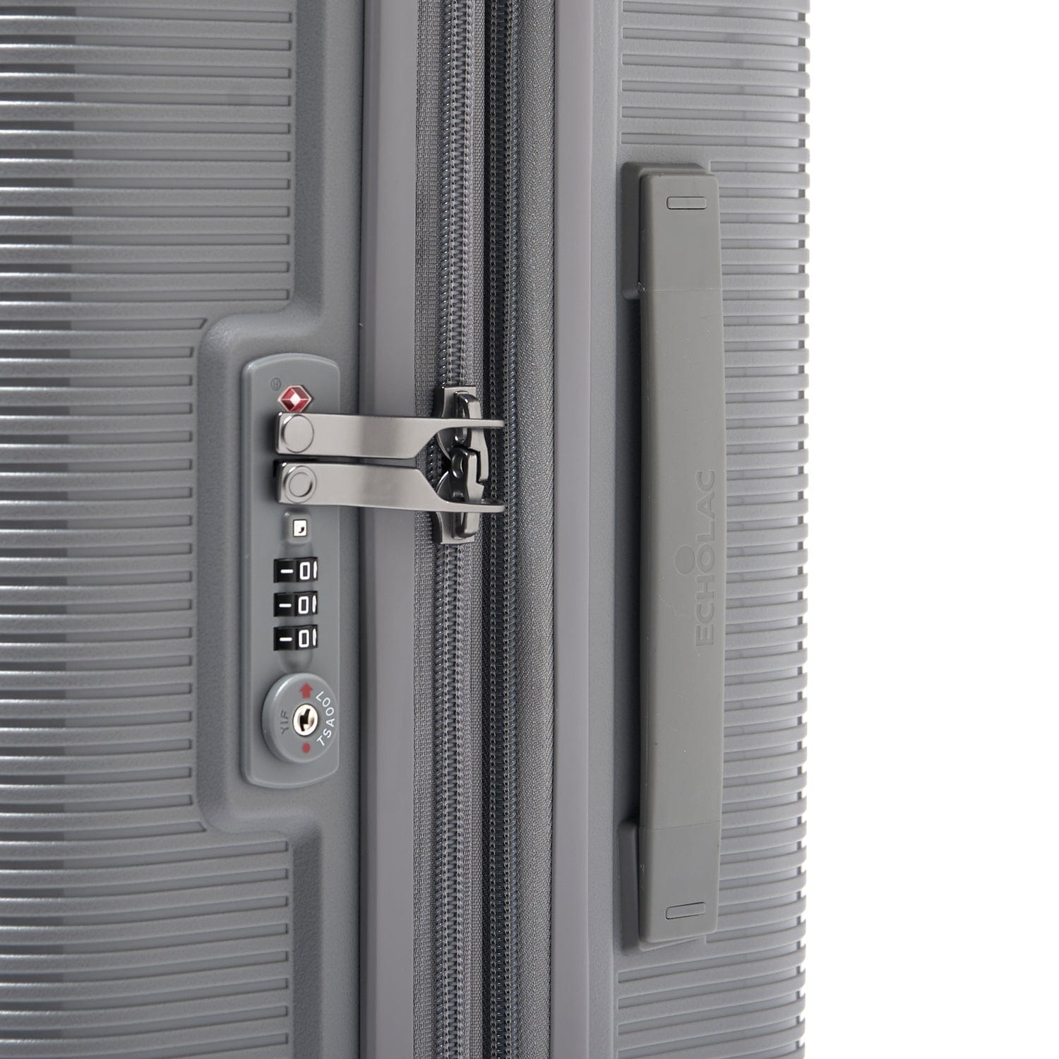 حقيبة سفر إيكولاك فورزا الصلبة القابلة للتوسيع، مقاس 65 سم، مزودة بأربع عجلات مزدوجة، وعربة تسجيل وصول، باللون الرمادي - PW005 24 رمادي قطبي