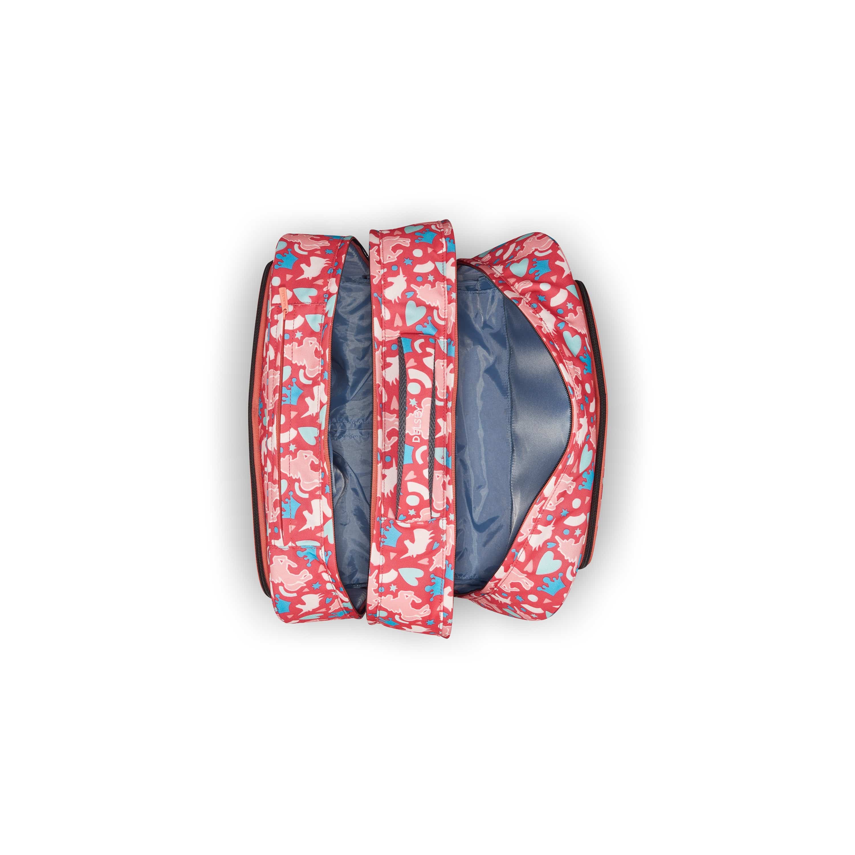 حقائب ديلسي باريس المدرسية بعجلات أفقية، موديل العودة إلى المدرسة 2022، طباعة وردية