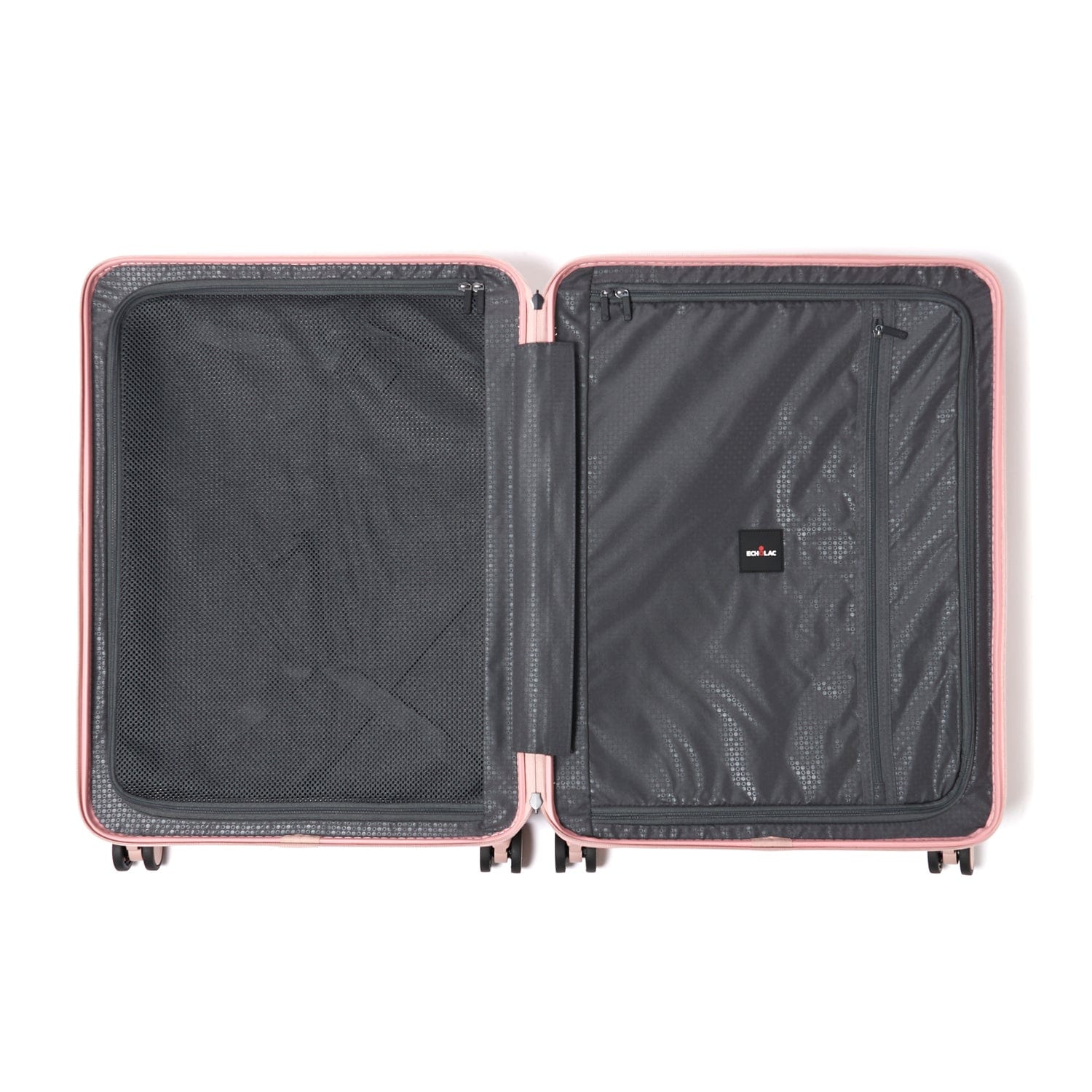 حقيبة سفر إيكولاك سيليسترا الصلبة غير القابلة للتمدد، مقاس 75 سم، مزودة بأربع عجلات مزدوجة، وعجلات تسجيل وصول، باللون الوردي - PC183 28 WOE وردي