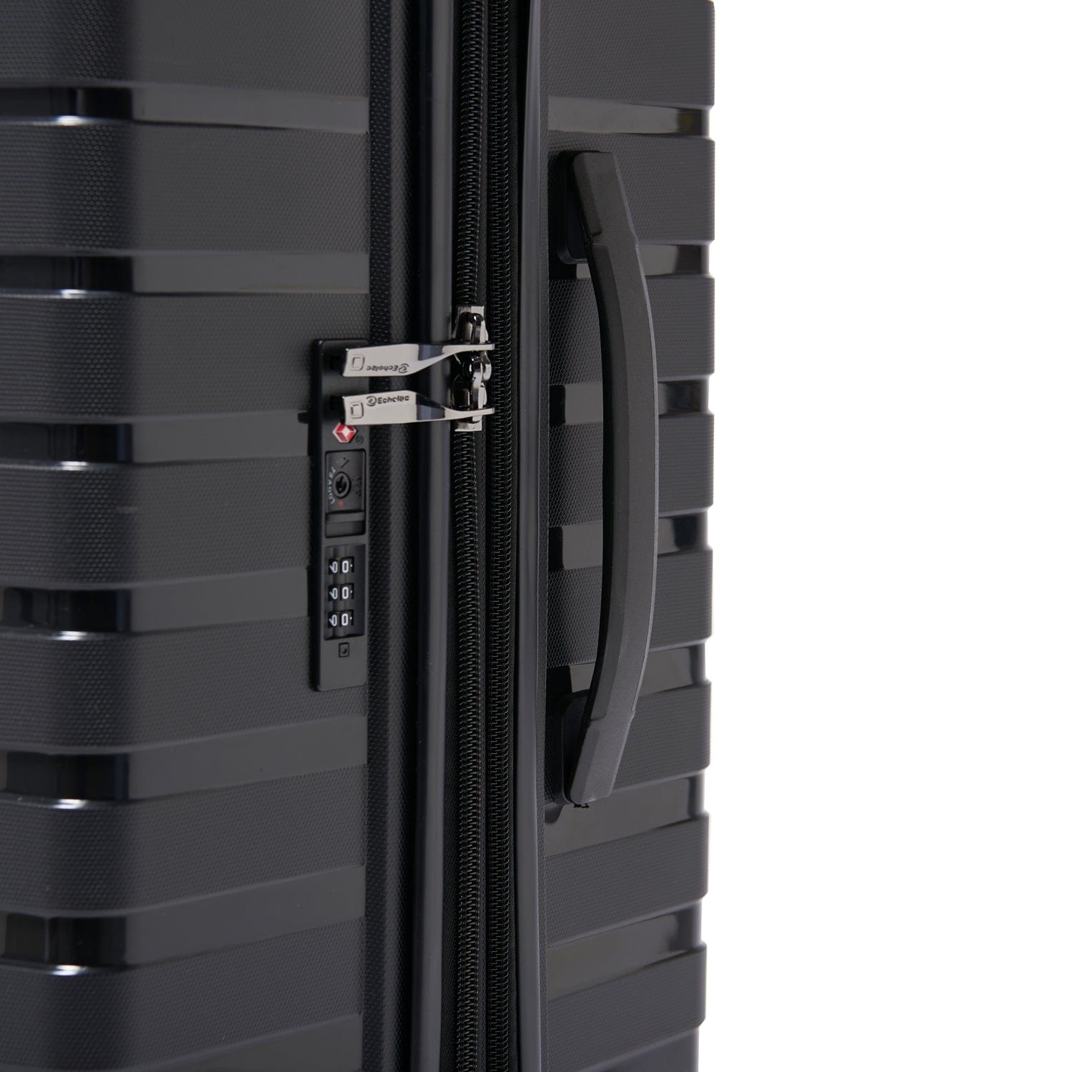 حقيبة سفر صلبة قابلة للتوسيع من إيكولاك لوردنورث، مقاس 58 سم، مزودة بأربع عجلات مزدوجة، لون أسود - PPT008 - 20 أسود