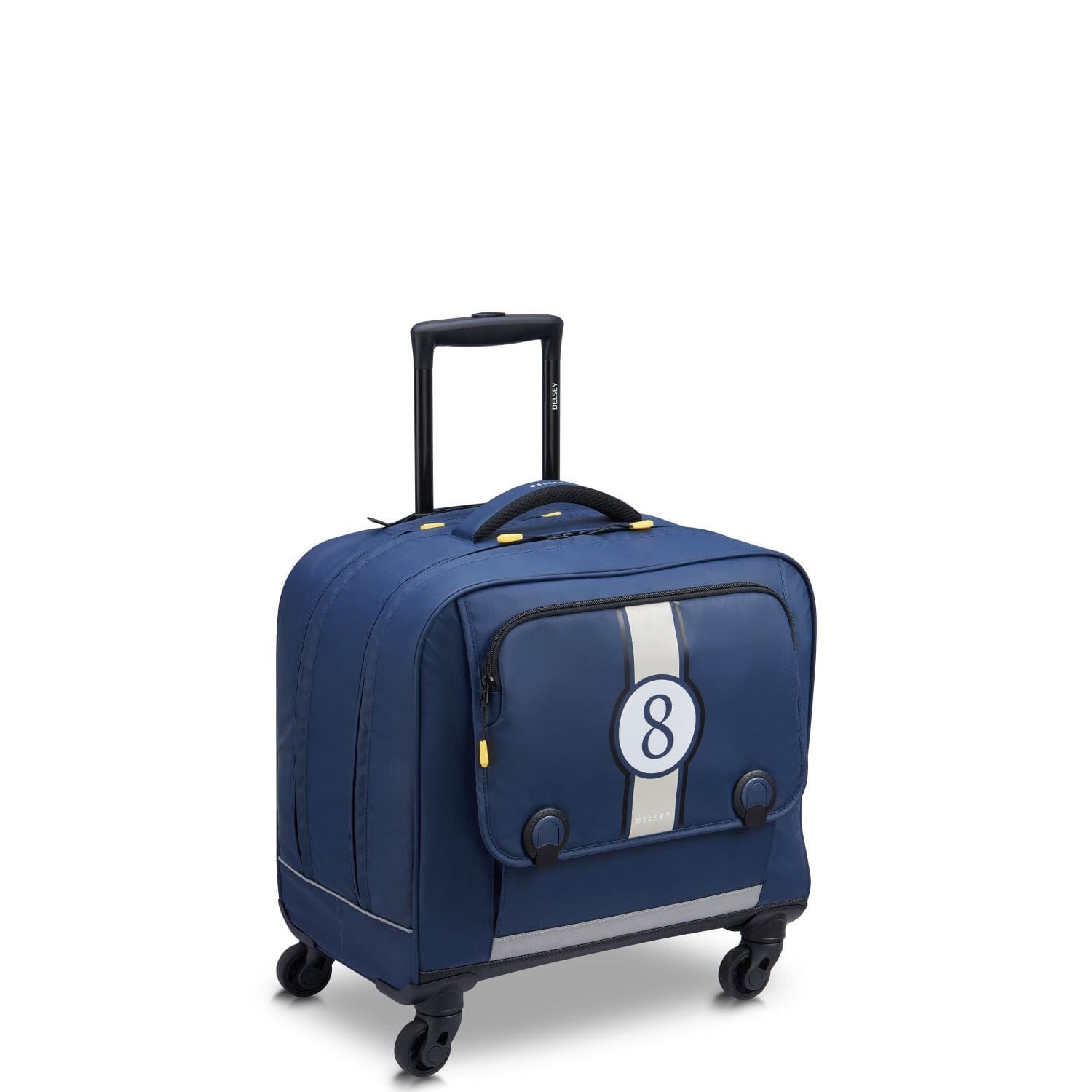 حقيبة ديلسي باريس المدرسية بأربع عجلات أفقية، موديل "العودة إلى المدرسة 2023" - 15.6 بوصة، طباعة زرقاء - 00338945212