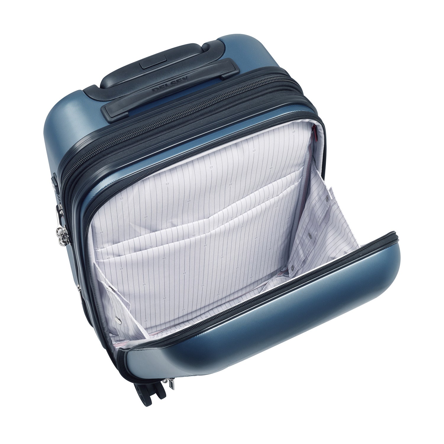 حقيبة سفر ديلسي باريس سيجور ٢.٠ صلبة بعجلات مزدوجة قابلة للتمدد، ٥٥ سم، لون أزرق - ٢٠٥٨٨٠٢٠٢