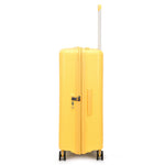 مجموعة أمتعة إيكولاك فورزا ٥٥+٦٥+٧٥ سم، حقيبة صلبة بأربع عجلات مزدوجة قابلة للتوسيع، لون أصفر مانجو، مناسبة للمقصورة والتسجيل