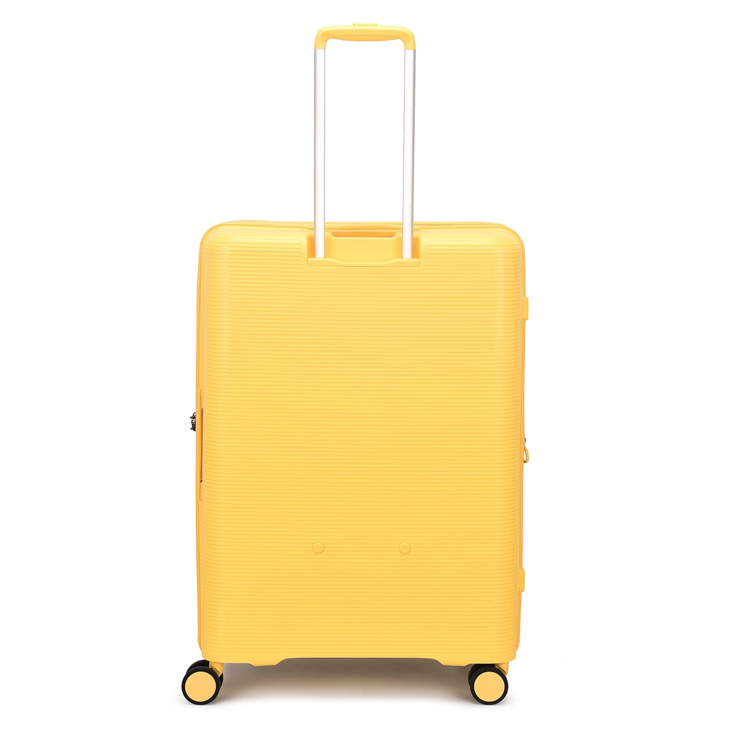مجموعة أمتعة إيكولاك فورزا ٥٥+٦٥+٧٥ سم، حقيبة صلبة بأربع عجلات مزدوجة قابلة للتوسيع، لون أصفر مانجو، مناسبة للمقصورة والتسجيل
