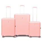 Echolac Forza 55+65+75cm Hardcase 4 Double Wheel Expandable Cabin & Check-In Luggage Trolley Set Passion Pink