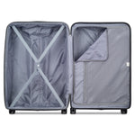 طقم ديلسي باريس كريستين، قطعتين، 55+82 سم، حقيبة صلبة، 4 عجلات مزدوجة، قابلة للتوسيع، مناسبة لكابينة السفر وتسجيل الوصول، لون أسود