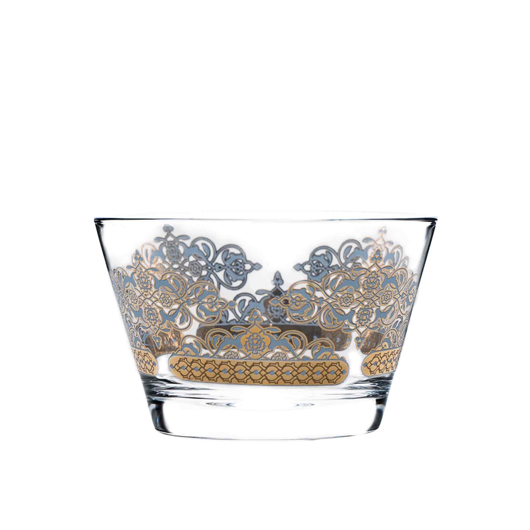 مجموعة ديملاج ريحان من 3 أوعية تقديم (ذهبي وأزرق)