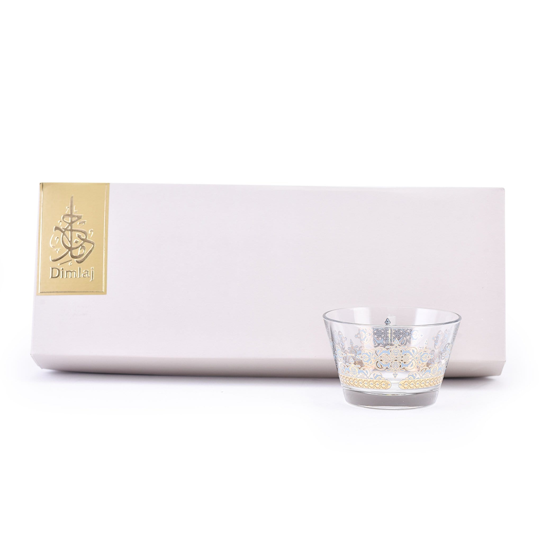 مجموعة ديملاج ريحان من 3 أوعية تقديم (ذهبي وأزرق)