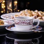 مجموعة ديملاج ميلانج من 6 فناجين قهوة وصحون (ذهبي وبني)