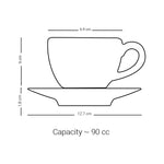 مجموعة ديملاج ميلانج من 6 فناجين قهوة وصحون (ذهبي وبني)