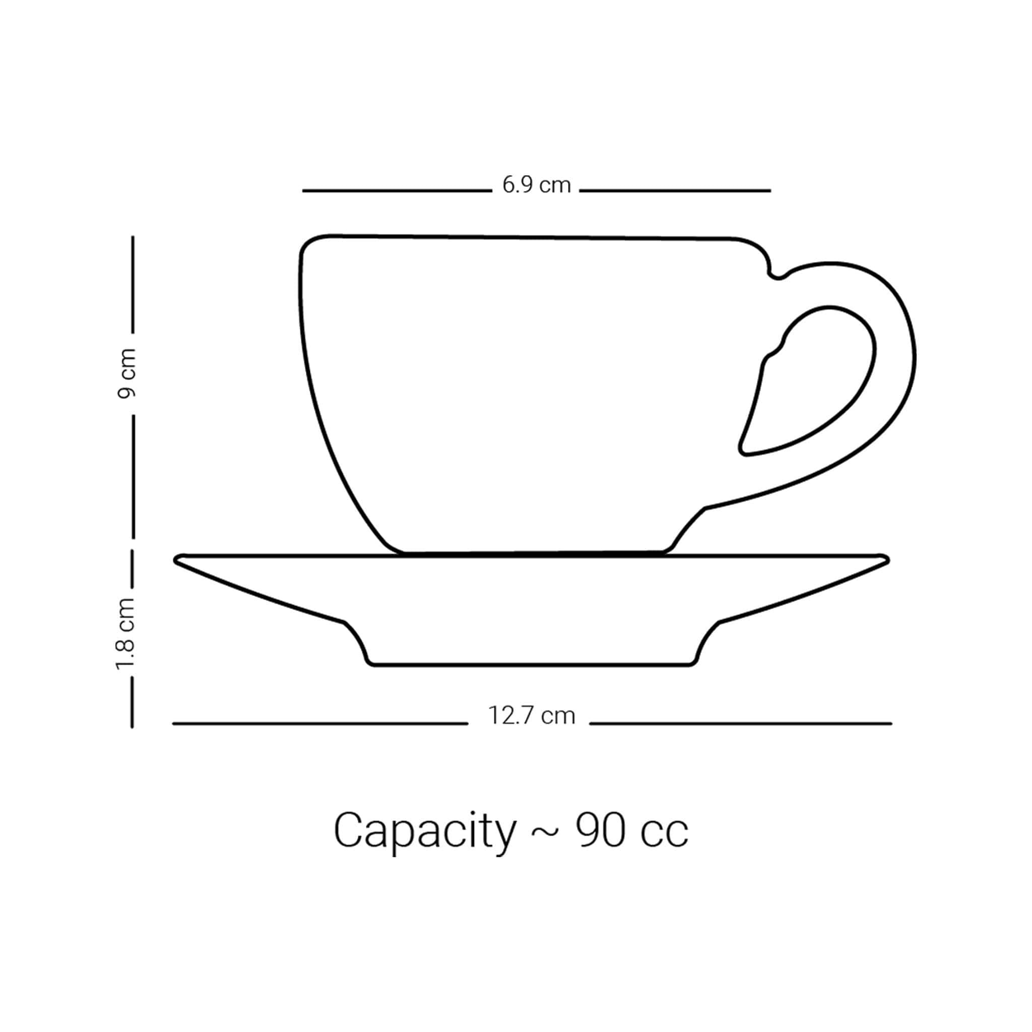 مجموعة ديملاج ميلانج من 6 فناجين قهوة وصحون (ذهبي وبني)