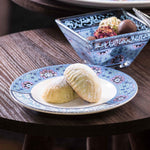 مجموعة أطباق ديملاج ميلانج، 6 قطع (بلاتيني وأزرق)