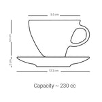 طقم ديملاج ميلانج من 6 قطع فناجين شاي وصحون (بلاتيني وأزرق)