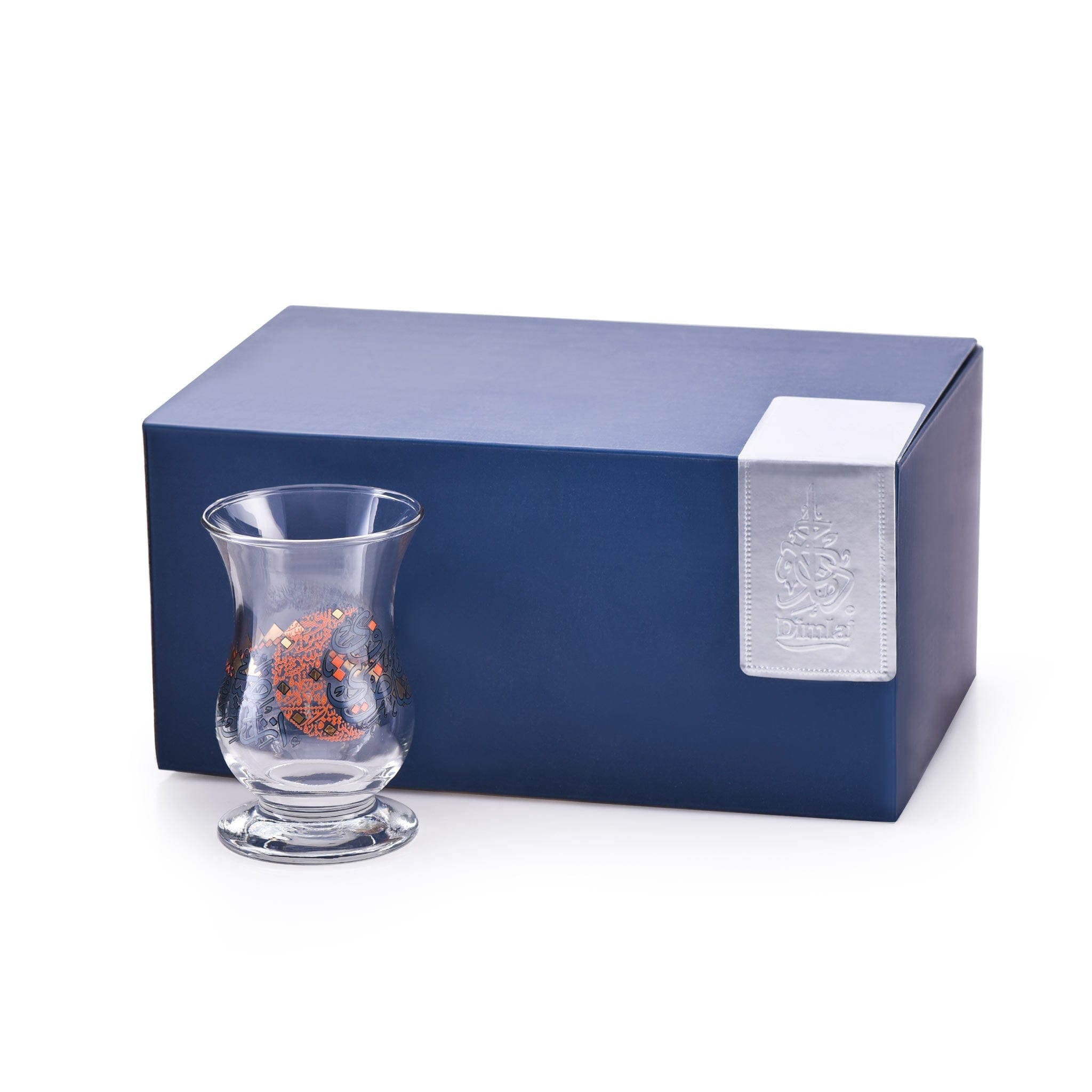 مجموعة استكانات شاي ديملاج سراج من 6 قطع (ذهبي وبرتقالي)