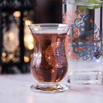 مجموعة استكانات شاي ديملاج سراج من 6 قطع (ذهبي وبرتقالي)