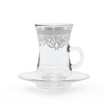 مجموعة ديملاج ترينا من 6 قطع استكانات وصحون (بلاتينيوم)