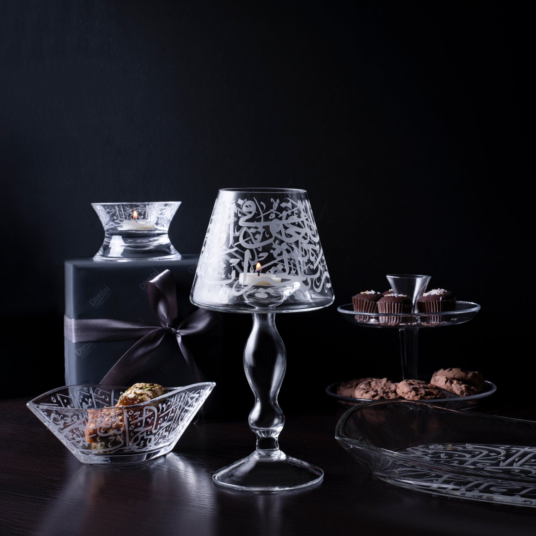 حامل شموع كبير من دملاج الثلث (منقوش)