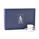 مجموعة ديملاج كريم من 6 فناجين شاي وصحون (ذهبي)