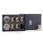 مجموعة ديملاج كريم من 6 قطع استكانات شاي مع صحون (ذهبي)