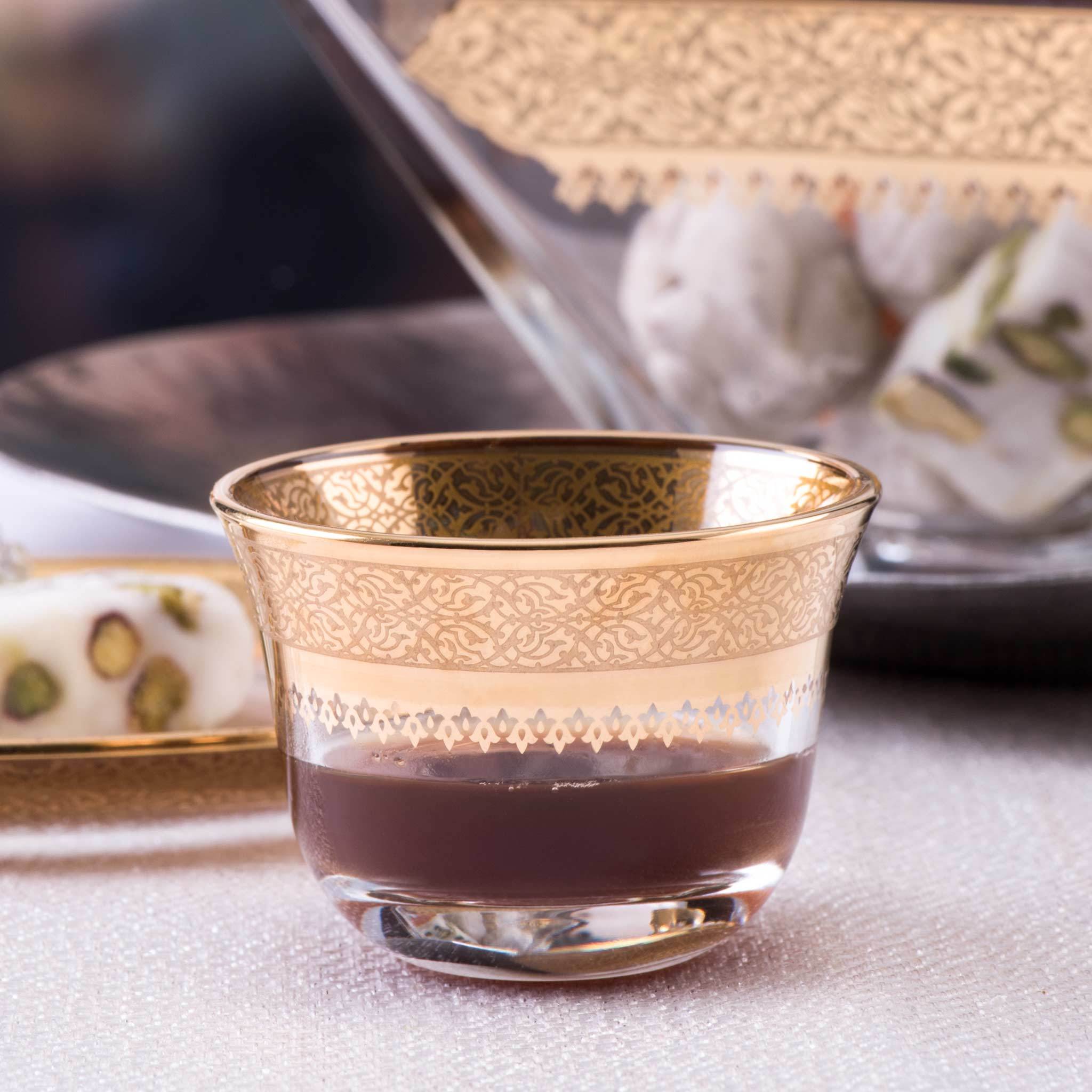 مجموعة ديملاج قرطبة من 6 قطع من أكواب القهوة (ذهبية)