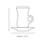 طقم ديملاج قرطبة مكون من 6 قطع استكانات شاي وصحون (ذهبي)