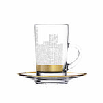 مجموعة ديملاج أبراج من 6 فناجين شاي وصحون (ذهبي)