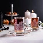 مجموعة ديملاج أبراج من 6 فناجين شاي وصحون (ذهبي)