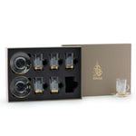 مجموعة ديملاج أبراج من 6 فناجين شاي وصحون (ذهبي)