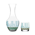 طقم مشروبات كريستال ديملاج أصالة مكون من 5 قطع (ذهبي وأخضر)