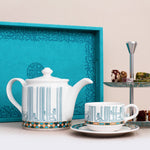 مجموعة ديملاج أصالة من 6 فناجين شاي وصحون (ذهبي وأخضر)