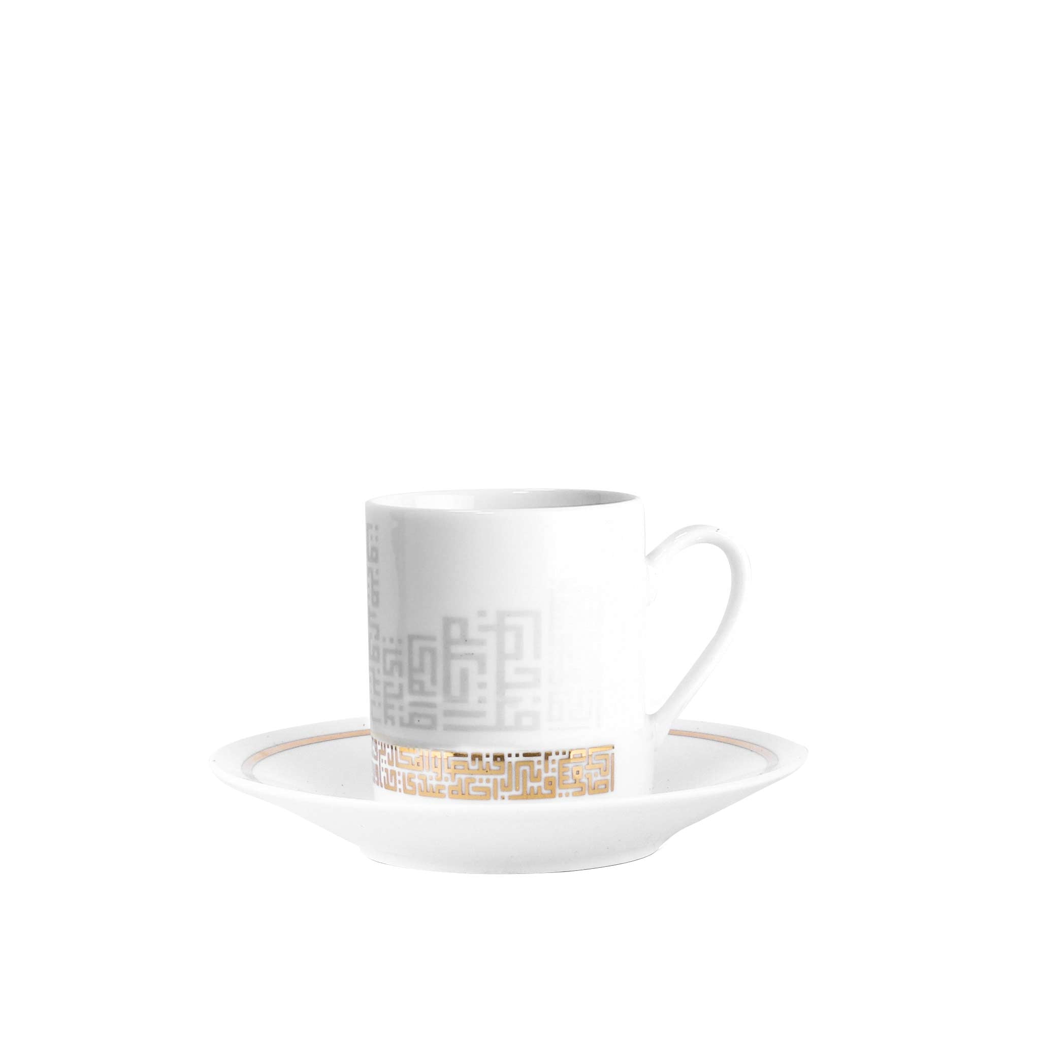 مجموعة ديملاج أبراج من 6 فناجين قهوة تركية (ذهبي)