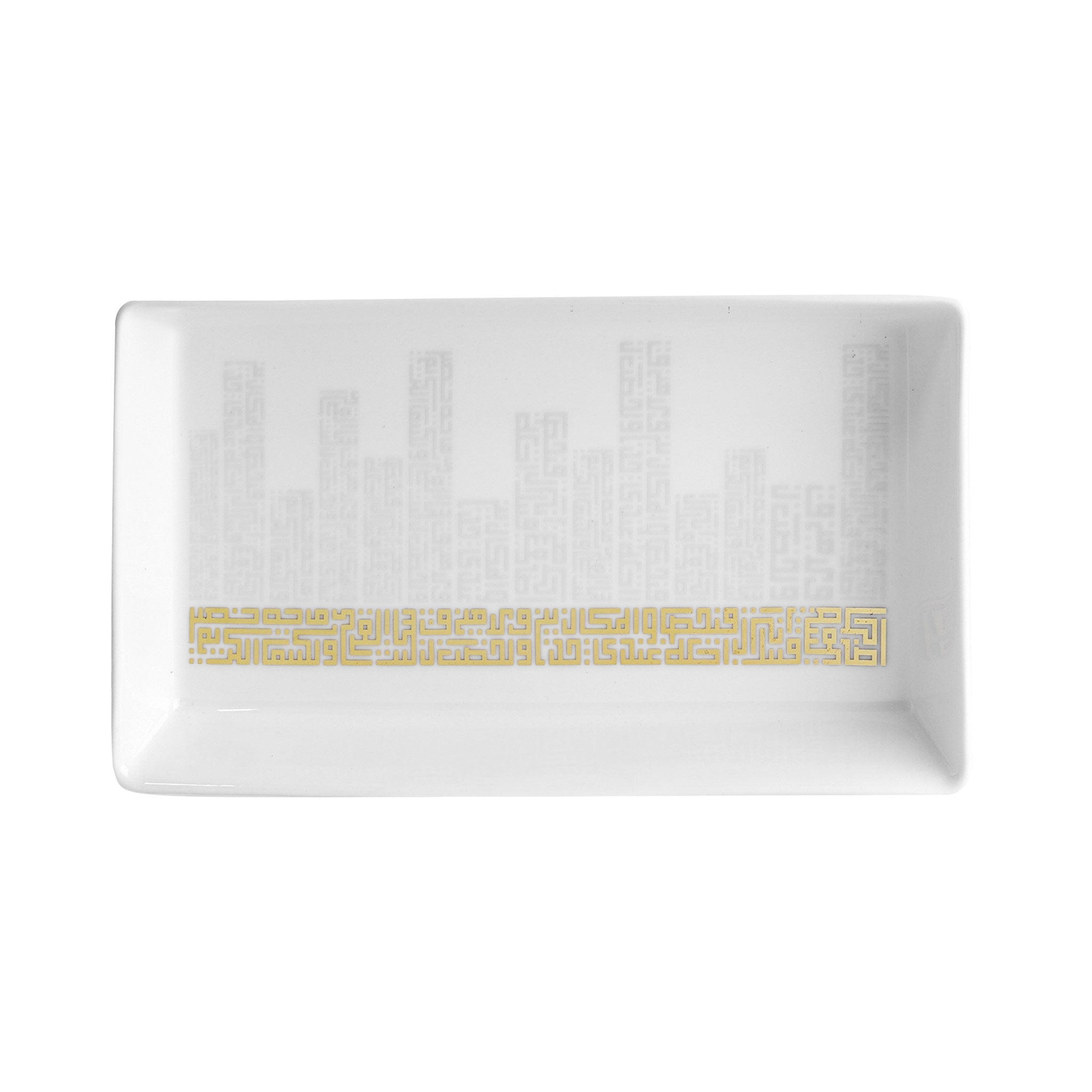 مجموعة أبراج ديملاج من قطعتين من الأطباق المستطيلة متوسطة الحجم (ذهبية)