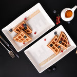 مجموعة أبراج ديملاج من قطعتين من الأطباق المستطيلة متوسطة الحجم (ذهبية)