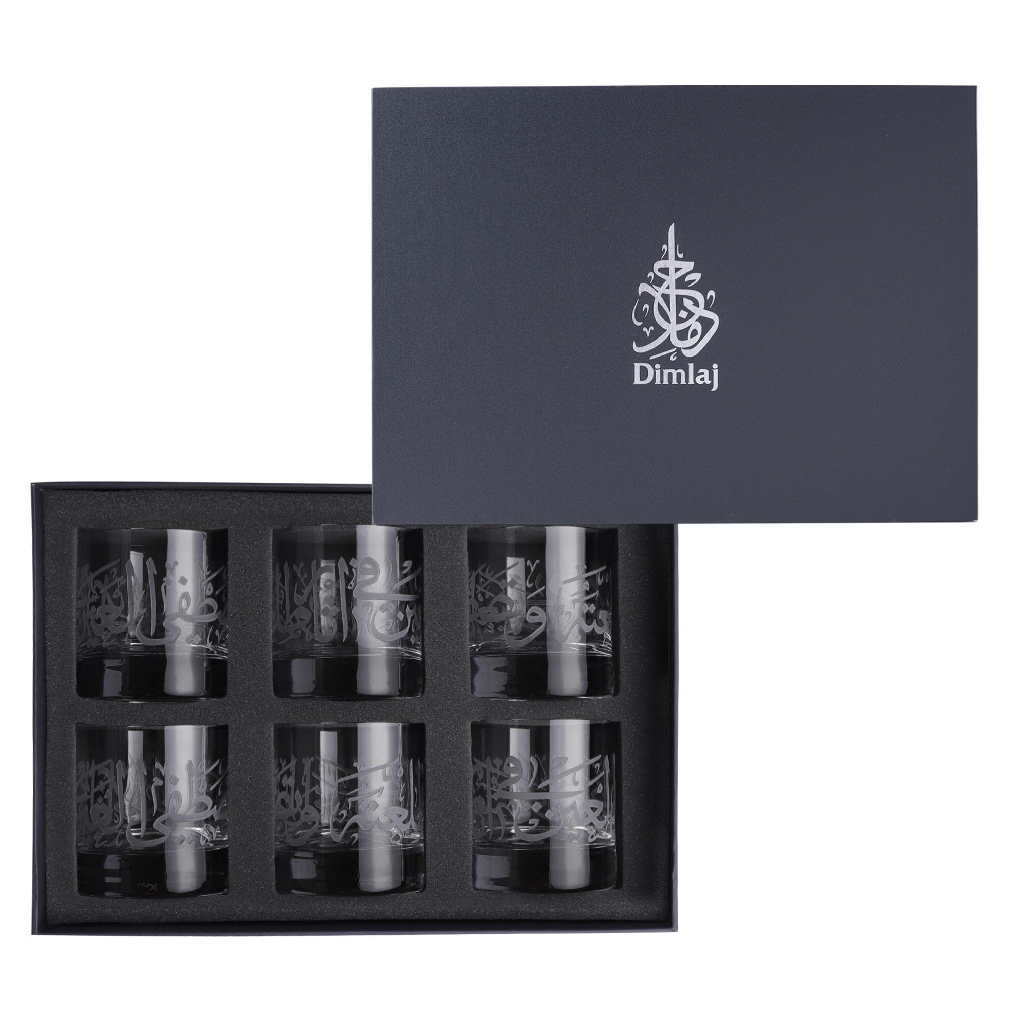 مجموعة ديملاج ثلث من 6 أكواب قصيرة (منقوشة)