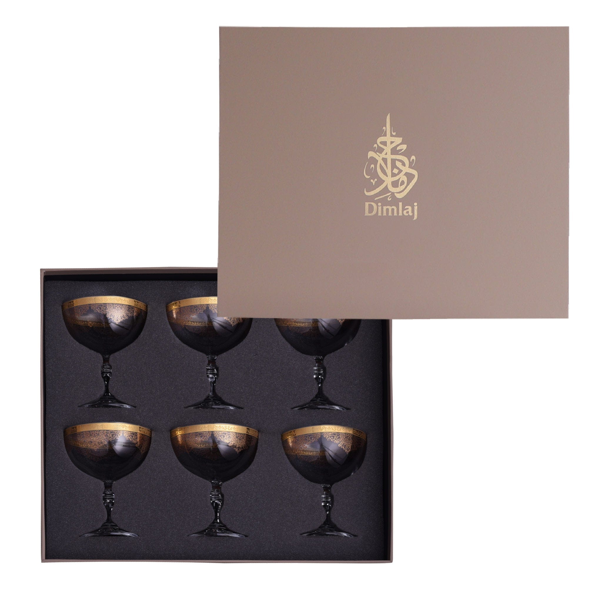 مجموعة أكواب آيس كريم ديملاج سيلينا، 6 قطع (ذهبي ووردي)