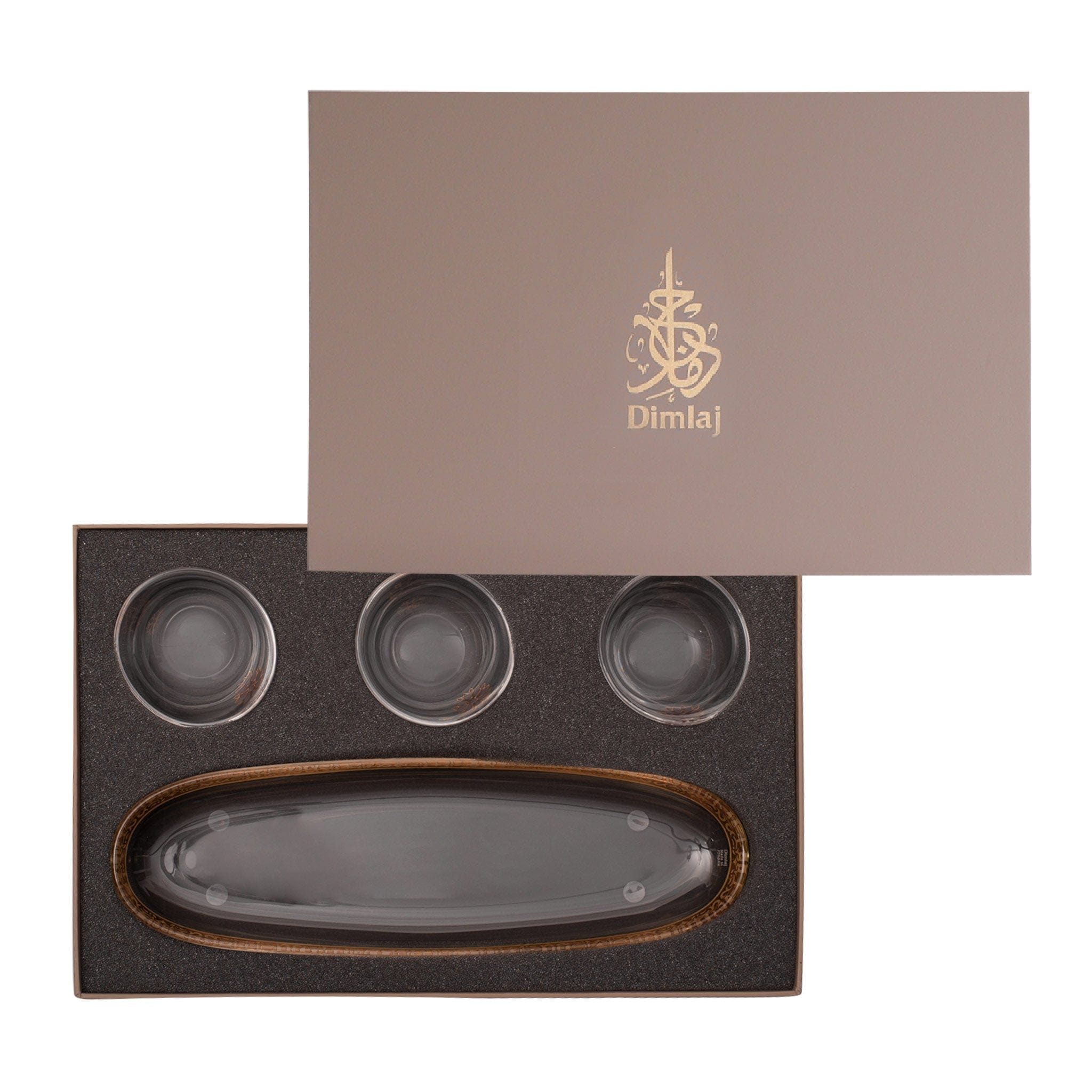 مجموعة ديملاج سيلينا من 4 قطع أوعية تقديم (ذهبي ووردي)