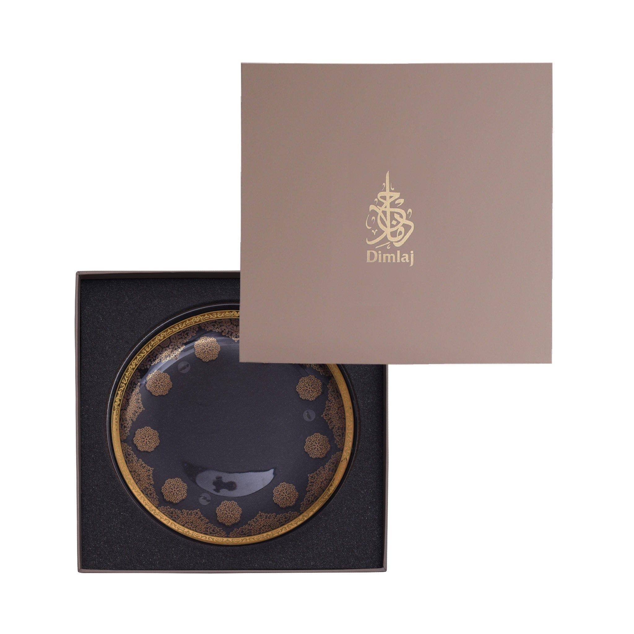 صينية تقديم سيلينا بمقبض من ديملاج (ذهبي ووردي)