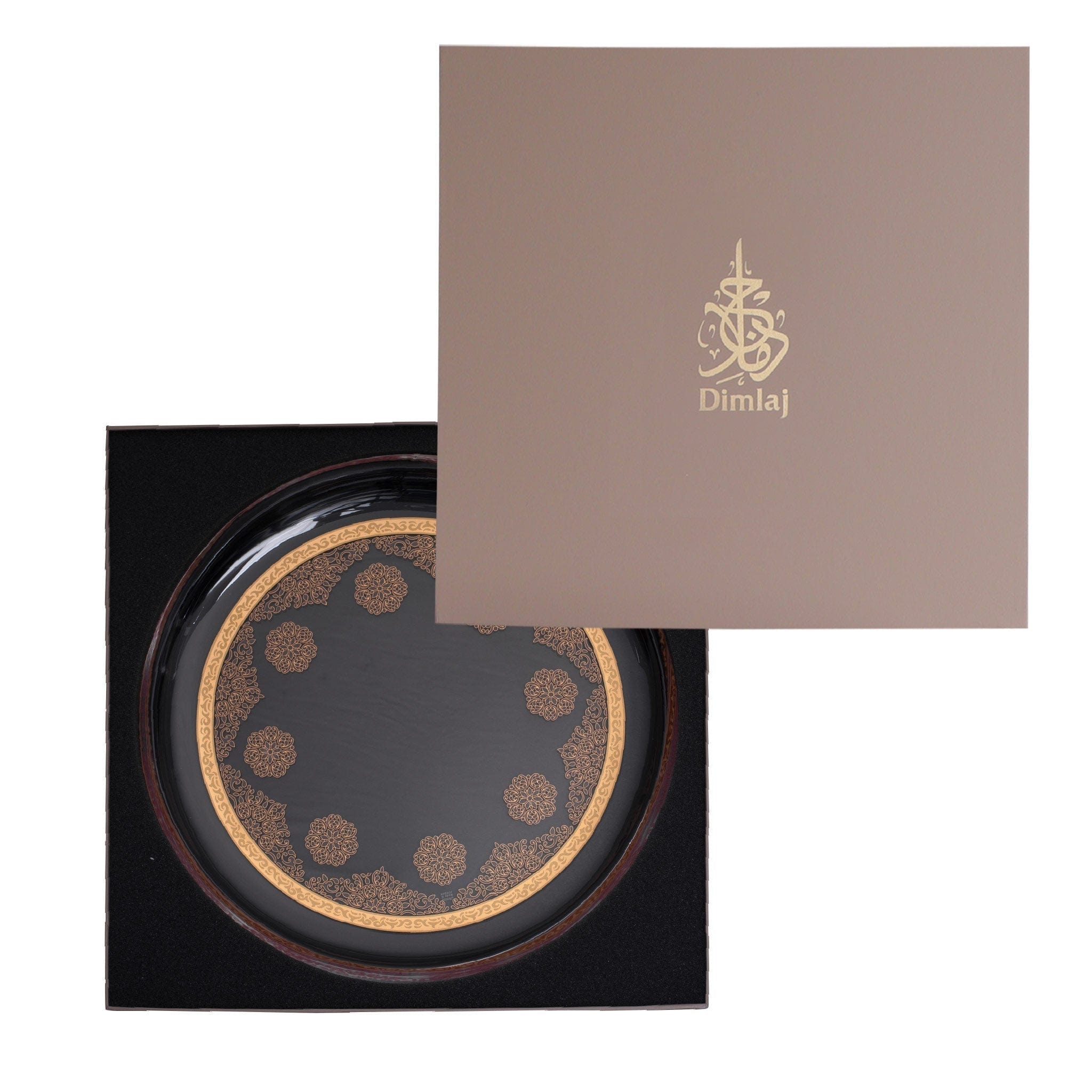 طبق زجاجي من ديملاج سيلينا (ذهبي ووردي)