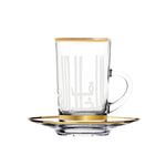 مجموعة ديملاج أصالة من 6 فناجين شاي وصحون (ذهبي)