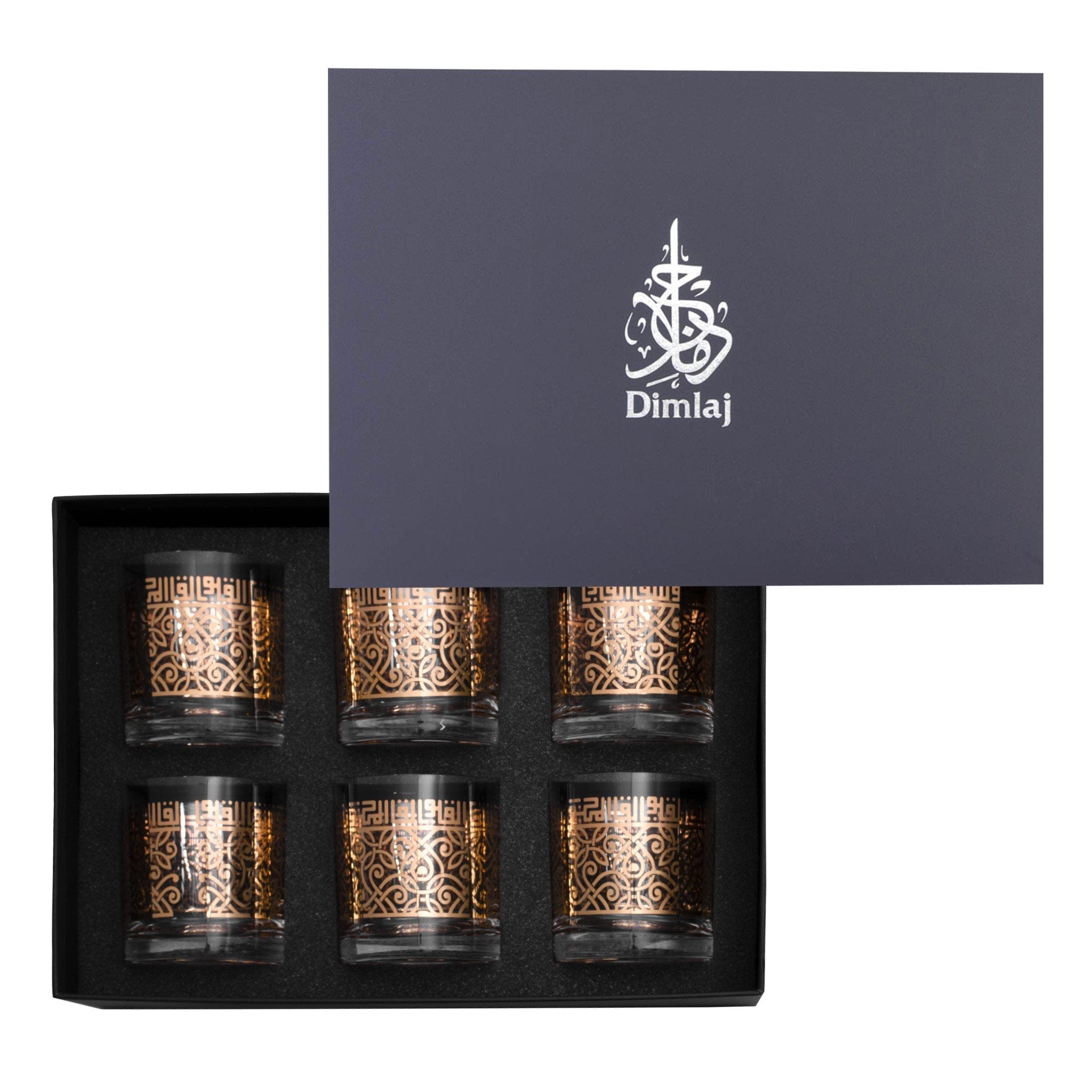 مجموعة ديملاج شفا من 6 قطع أكواب قصيرة (ذهبي)