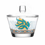 مجموعة ديملاج ورود من قطعتين من أوعية التقديم مع غطاء (ذهبي وأخضر)