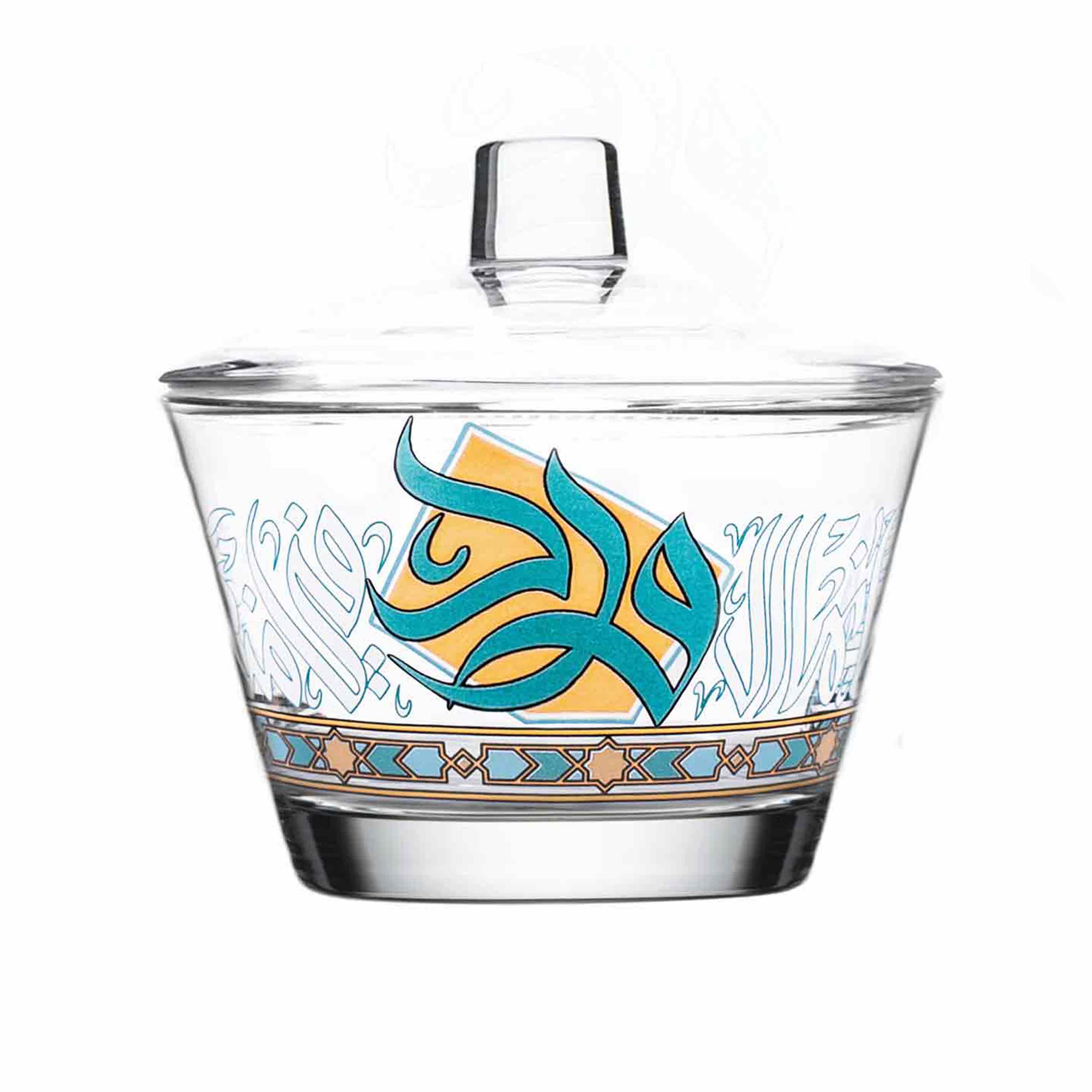 مجموعة ديملاج ورود من قطعتين من أوعية التقديم مع غطاء (ذهبي وأخضر)