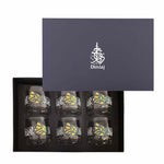 مجموعة ديملاج ورود من 6 أكواب قصيرة (ذهبي وأخضر)