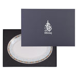 طبق تقديم كبير من البورسلين من دملاج ورود (ذهبي وأخضر)