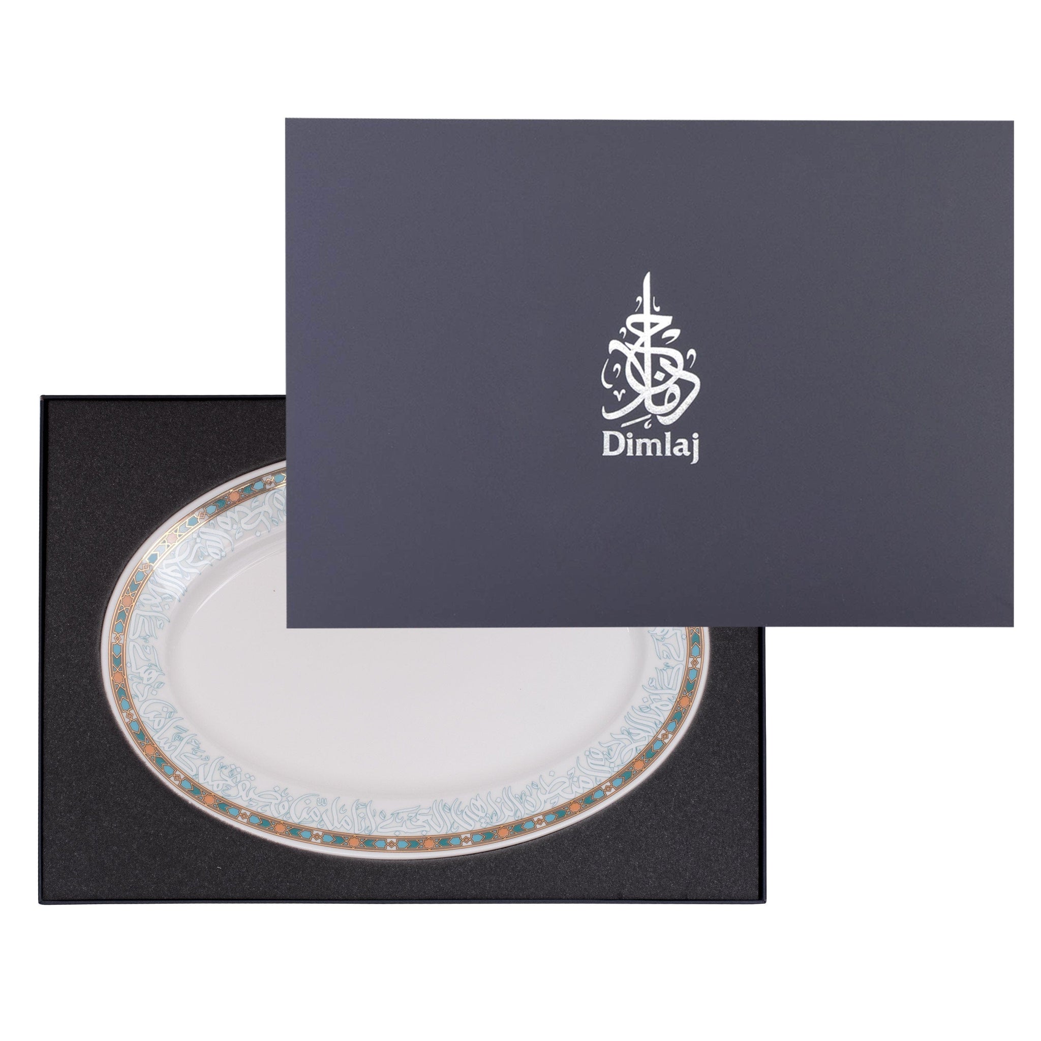 طبق تقديم كبير من البورسلين من دملاج ورود (ذهبي وأخضر)