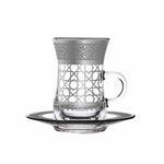 طقم ديملاج قرطبة من 6 فناجين شاي (بلاتينيوم)